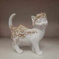 Статуэтка Кот в цветах